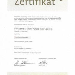 Zertifikat Forstamt S-chanf