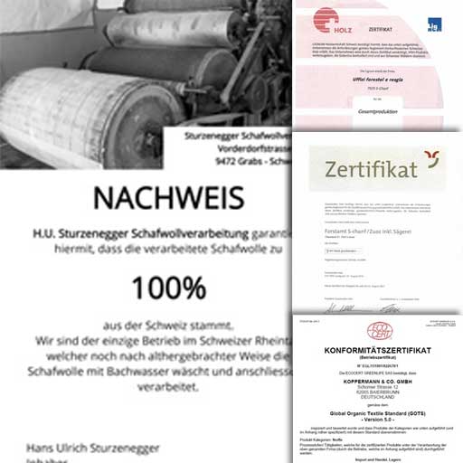 Zertifikate Collage